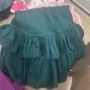 Mustard Seed Green Bubble Mini Skirt